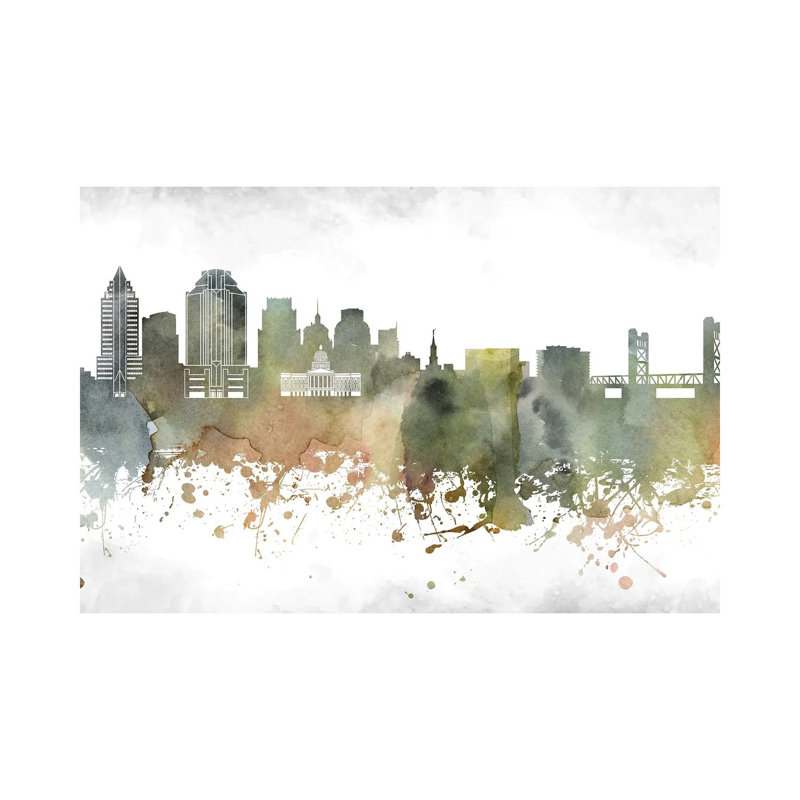Sacramento Skyline by WallDecorAddict - Wrapped Canvas Painting, 66.04 cm H x 45.72 cm W