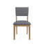Set Of 2 Blue Fabric Upholstered Dining Chairs, Brown