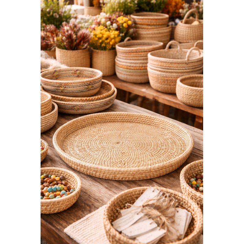  Handmade India Cane Platter