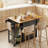 Elik 51''W Solid Wood Countertop Kitchen Island Cart, with Large Capacity and Foldable Design-2031172371