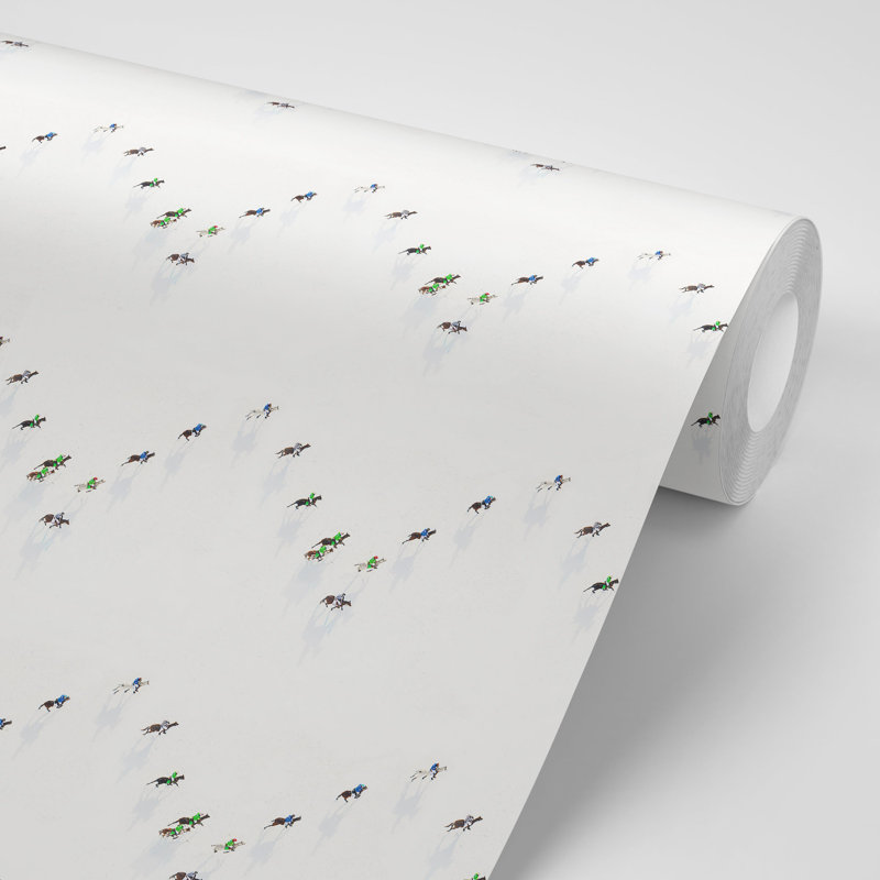 Gray Malin Snow Polo 10' L x 24" W Wallpaper Tile, Self-adhesive