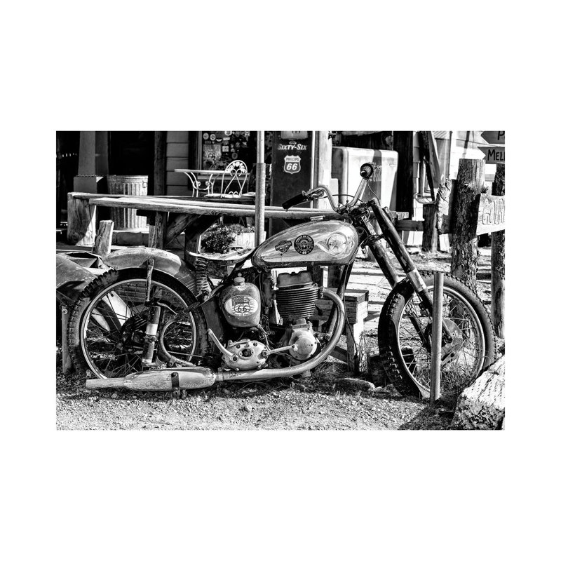 Black Arizona Series - Motorcycle Route US 66 by Philippe Hugonnard - Wrapped Canvas Print, 20.32 cm H x 30.48 cm W