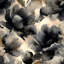 Papier peint floral noir avec aquarelle