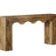Console rustique au design ondulé original, 160 cm de long, grand espace de rangement en dessous, facile d'entretien, style vintage, idéale pour une entrée ou un hall.