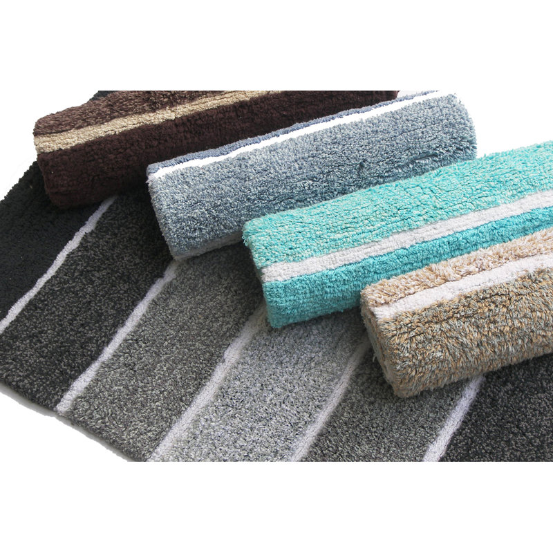 Tapis pour salle de bain Cervantez, Gris / Beige, L 24 po x L 40 po