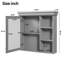 Armoire de rangement murale de 30 pouces avec porte miroir-1997513653