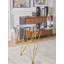 Dennie Glass Top Metal Base Dining Table