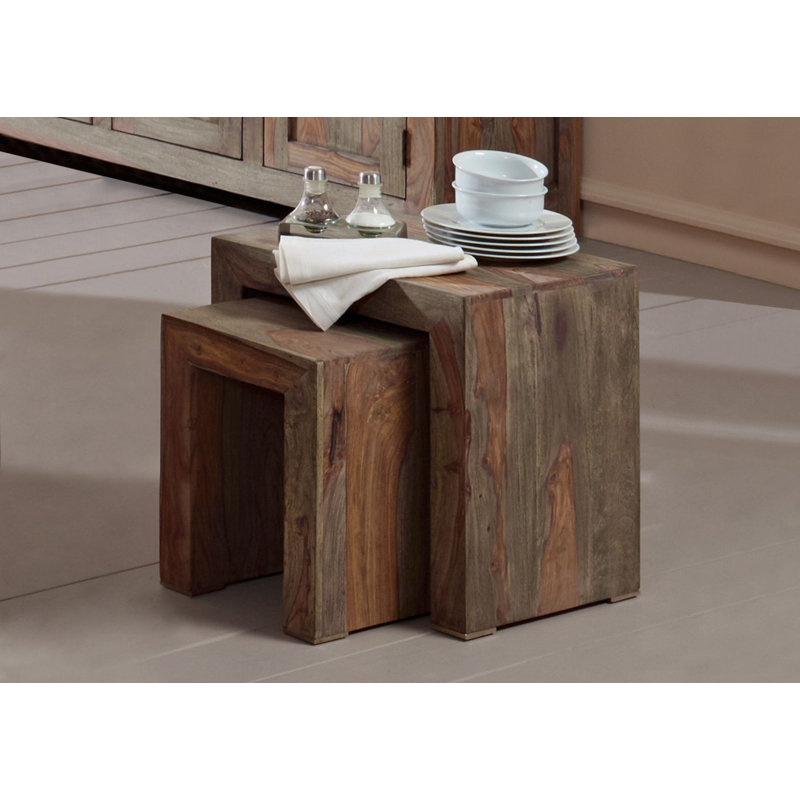 Nature Solid Wood Sled Nesting Tables