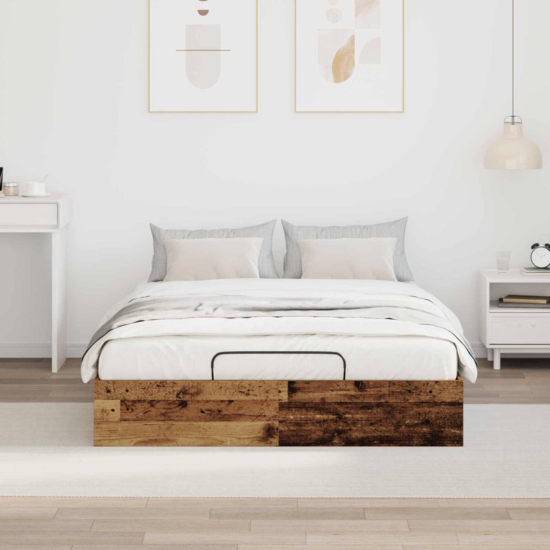 Bed Frame, European Double (140 x 200 cm), Old Wood