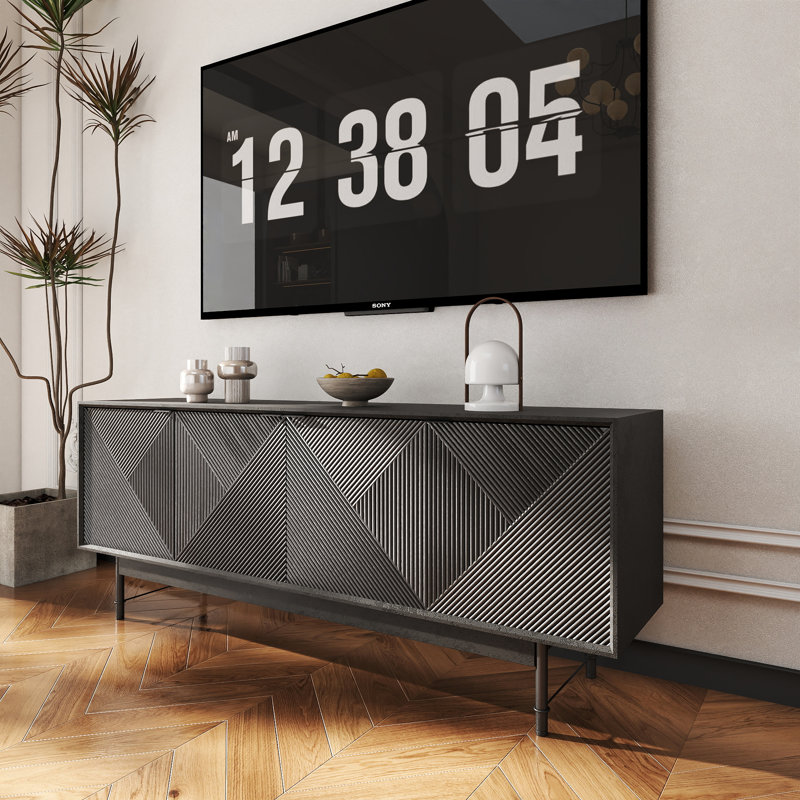 Mid-Century Modern Tv Stand With High Legs For TVs Up To 65"