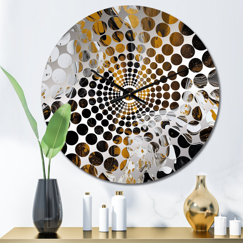 Zahavah - Abstract Geometric Wall Clock, Medium