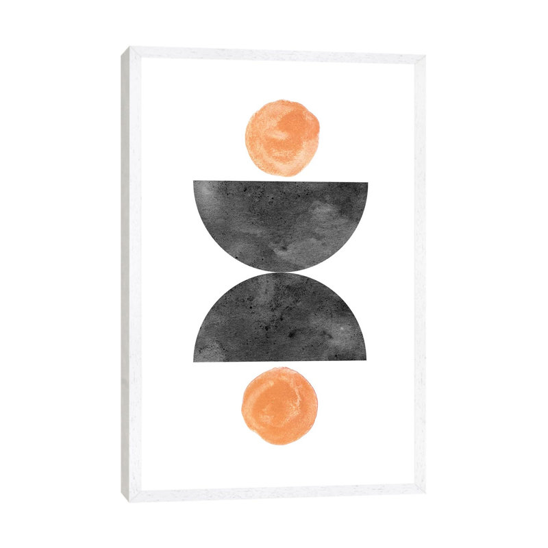 Geometric Shapes by Whales Way - Print on Canvas, White Framed, 101.6cm H x 66.04cm W x 3.81cm D