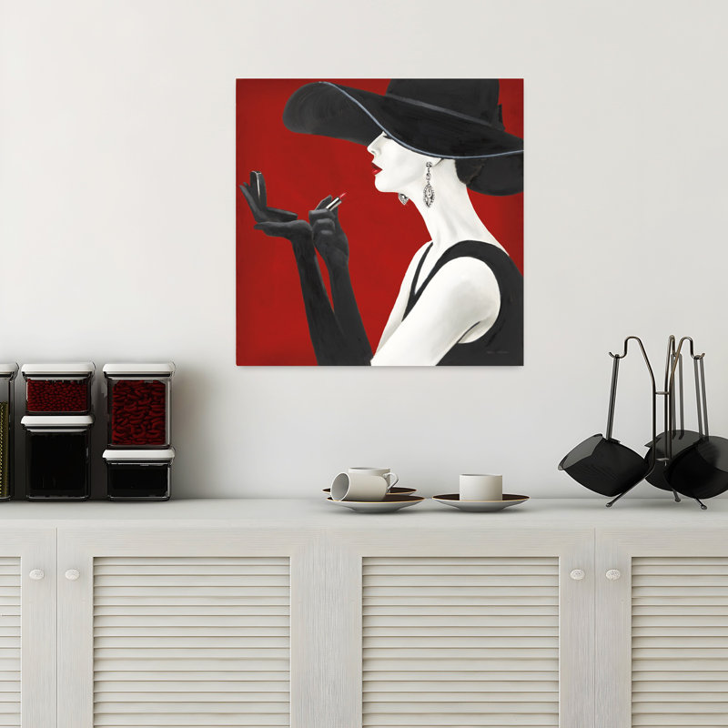 Haute Chapeau Rouge II, art contemporain, H 18 po x l 18 po