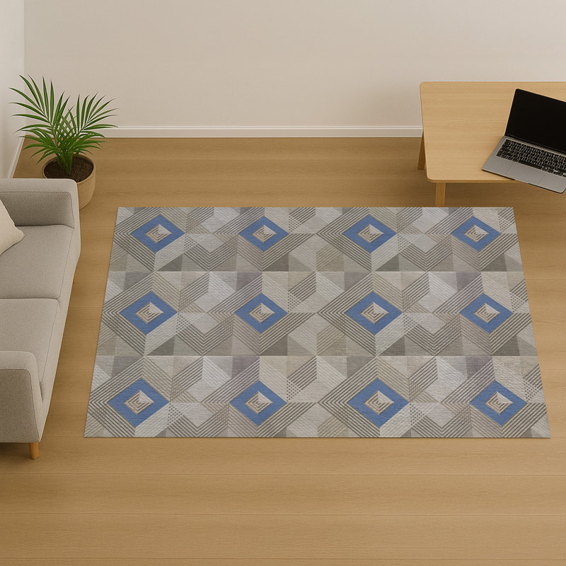 Geometric Area Rug, Rectangle 140 x 200 cm