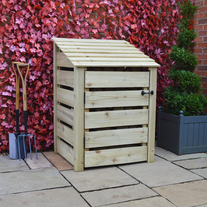 Stanardsville 90cm W x 80cm D Wood Log Store, Light Green