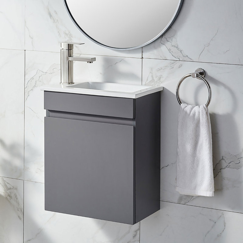 Bogardus 18'' Wall-Mounted Single Bathroom Vanity Set