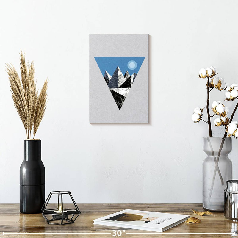 " Abstract Triangle Mountains " by Jonathan A., 12" H x 8" W x 1" D