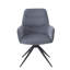 Chaise avec accoudoirs en tissu gris Hester (ensemble de 2)