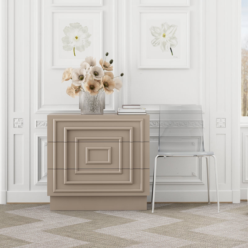 Commode 3 tiroirs Modern Modern, Gris