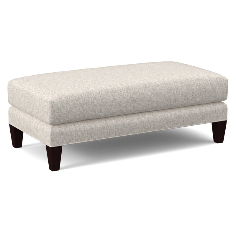 Celeste 48" Upholstered Cocktail Ottoman, Java Finish, Snow Crypton Performance; 0884-91