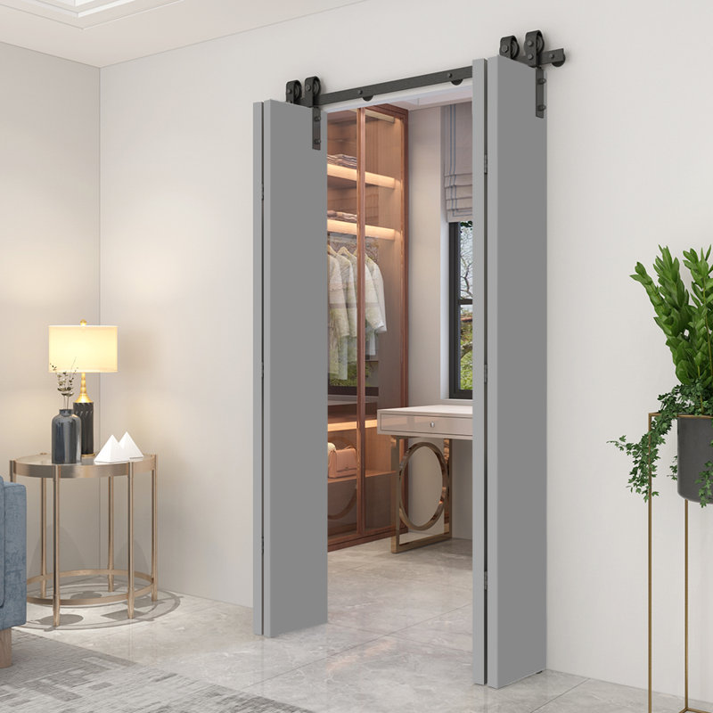 Porte de grange encastrée 48 "x 80", Gris clair