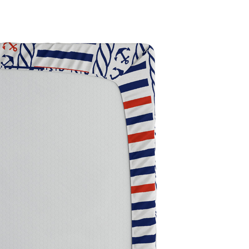 Twin XL Blue Striped Microfiber Fitted Sheet