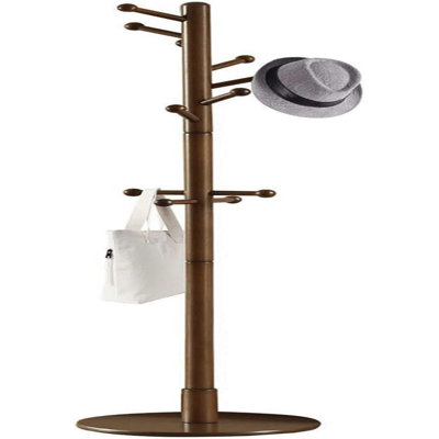 Sturdy Wooden Coat Rack Stand, Entryway Hall Tree Coat Tree with Solid Round Base for -  Latitude RunÂ®, 8DB8D46165E648D98F50E6084DD4D657