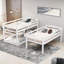 Lit superposé triple en pin massif massif, conception séparée convertible avec escalier de rangement, taille simple, blanc éclatant