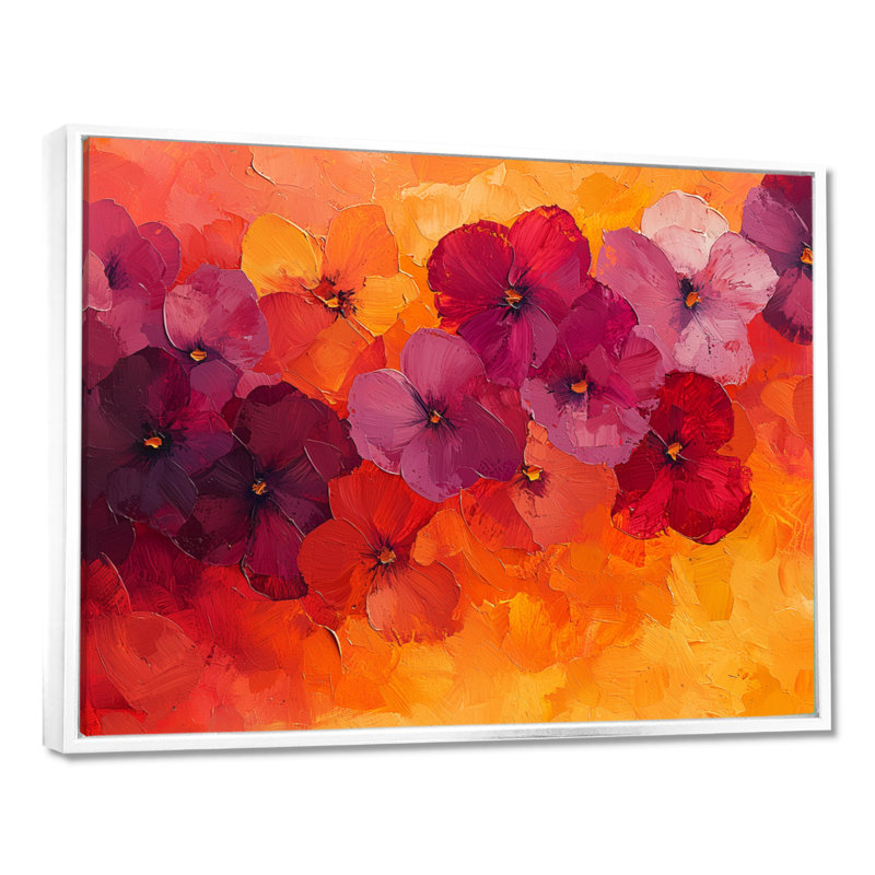Johannsen, «Autumn Dance Of The Sunset Poppies VI», art mural coquelicots, H 30 po x l 40 po, Impression encadrée flottante
