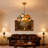 3 Light Dimmable Tiffany Style Stained Glass Pendant With Pull Chain