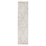 Ammil Hand-Knotted Trellis Cream/ Black Area Rug