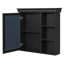 Black Wall-Mounted Bathroom Medicine Cabinet with Mirror & Over-Toilet Storage Organizer