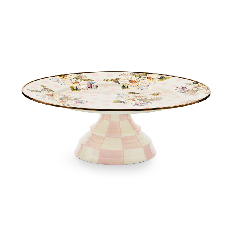 Wildflowers Pink Large Pedestal Platter