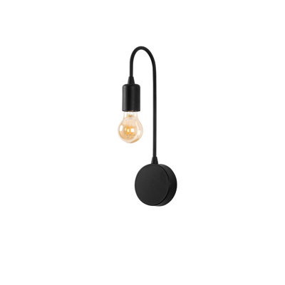 Lampe murale moderne noire 15,7 po x 5,5 po | Corps en métal durable, douille E27 (40 W maximum) | Homologué IP20, conception élégante de couleur unie pour une décoration glamour | Parfait pour le salon, la chambre à coucher ou le couloir