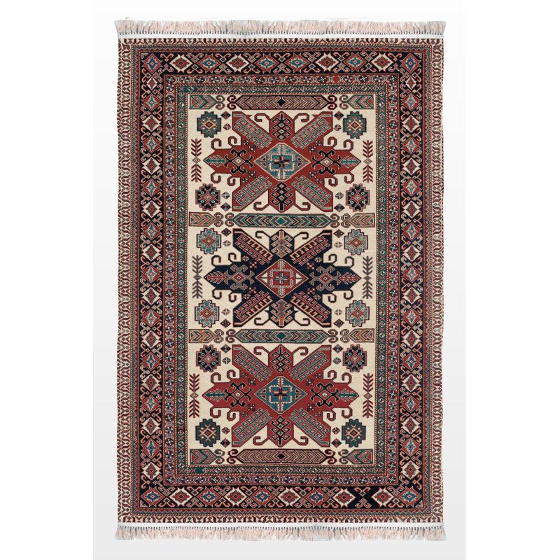 Tapis tissé rétro et multicolore lavable à la machine, Sous-tapis rectangulaire 3 pi 11 po x 5 pi 11 po i