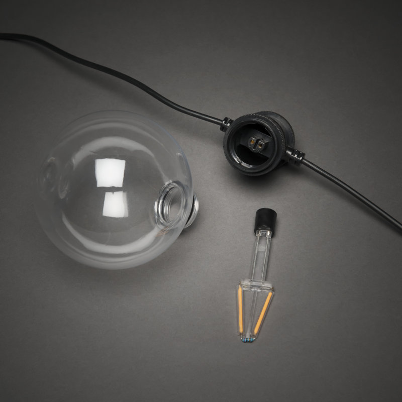 LED 10 - Bulb Festoon Lights String Light Start Set with Mains Plug (End to End Connectable)
