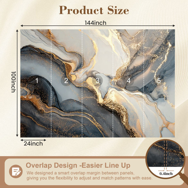 Red Barrel Studio Peel and Stick Wallpaper Luxury abstract fluid art ...