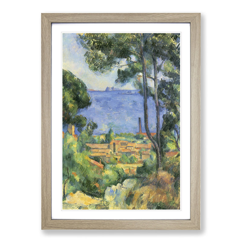 View Through the Trees by Paul Cezanne - Picture Frame Painting, Oak, 65cm H x 48cm W x 2cm D