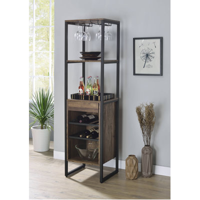 Sturgis Floor Wine Bottle & Glass Rack in Oak