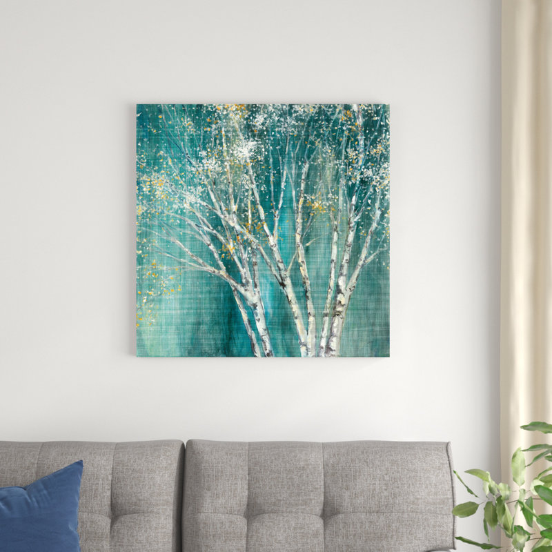 " Blue Birch " by Julia Purinton Painting Print, 30" H x 30" W x 1.25" D