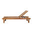 Chaise longue inclinable simple en teck de 74 po avec coussins Arnoult