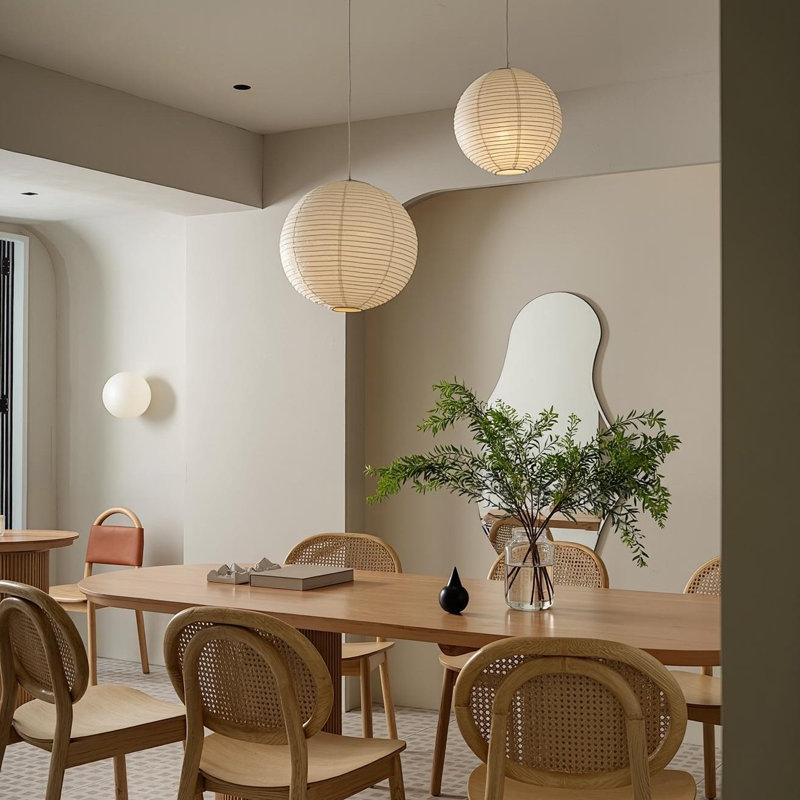 Luminaire suspendu en papier à 1 lumière avec interrupteur marche / arrêt, H 11,81 po x l 11,81 po x P 15,74 po