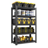 5 Tier Adjustable Heavy Duty Metal Garage Storage Shelves Industrial Shelves Utility Rack