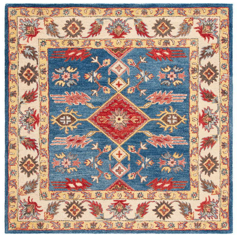 Antiquity Hand Tufted Wool/Cotton Oriental Rug in Beige/Blue, Square 6'