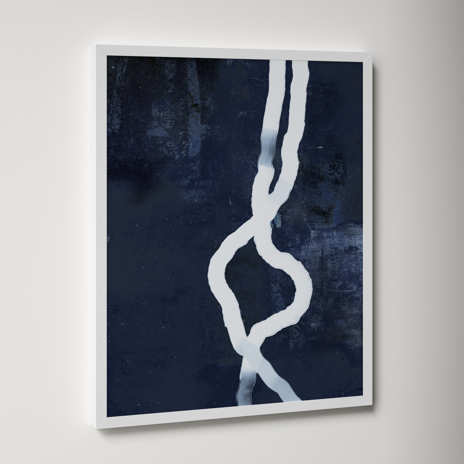 White Rope 3 by Jacques Pilon, White, 30" H x 24" W