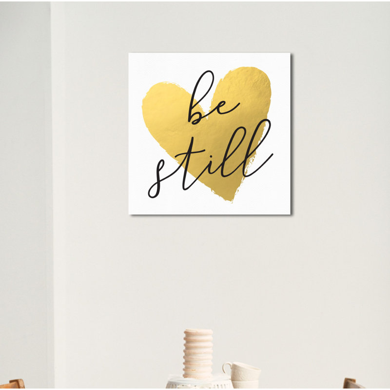 «Be Still», reproduction d'art textuel sur toile tendue, H 30 po x l 30 po x P 1,5 po
