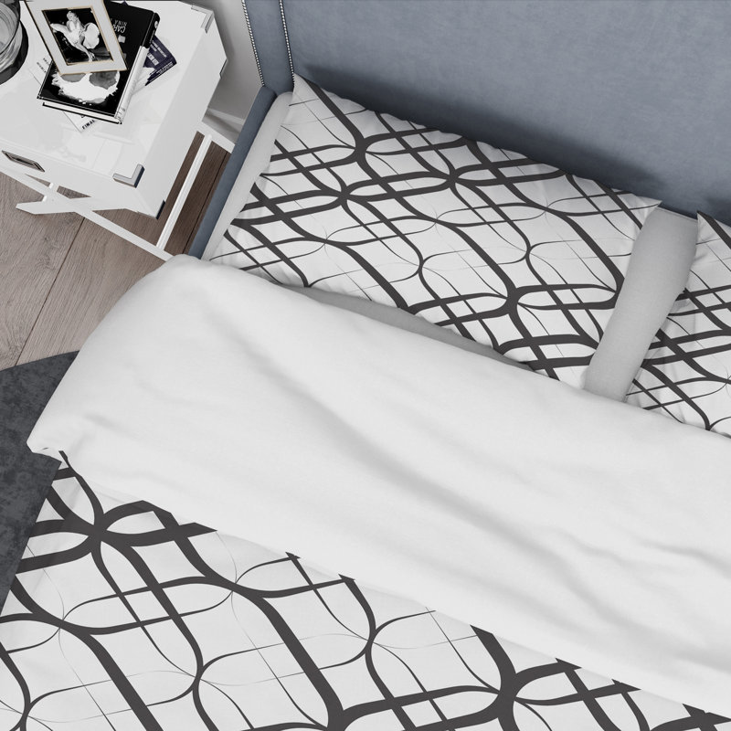 Ensemble de housse de couette monochrome III Mid-Century, Housse simple + 1 taie décorative