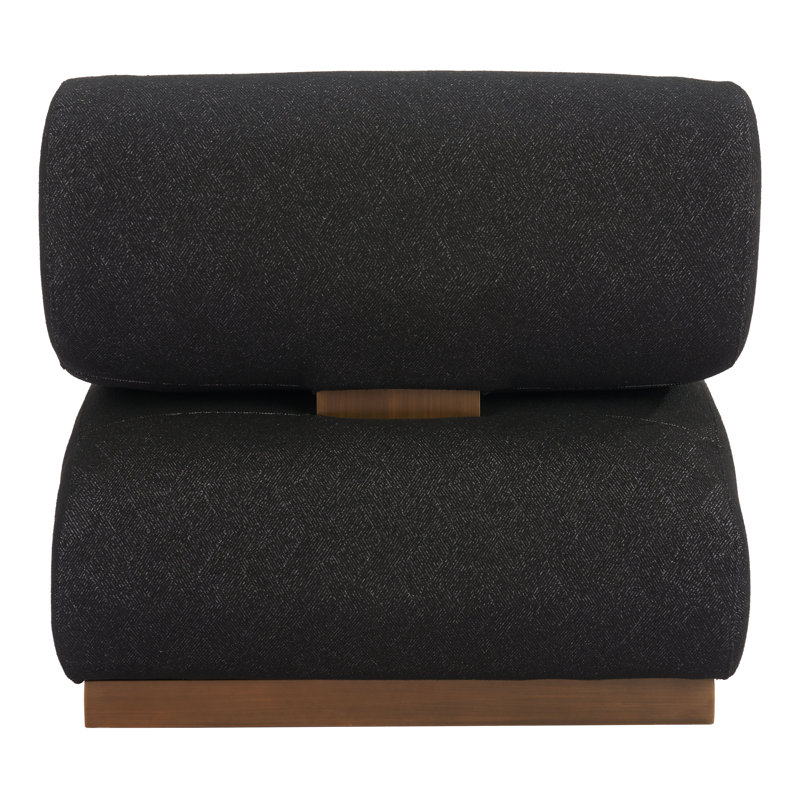 Barsa Black Bouclé Upholstered Accent Chair with Plywood Frame