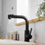 Robinet d'évier de cuisine moderne noir avec douchette escamotable - Acier inoxydable, pivotant sur 360 ° pour salle de bain et rembourrage contemporain en céramique, poignée simple-598299072