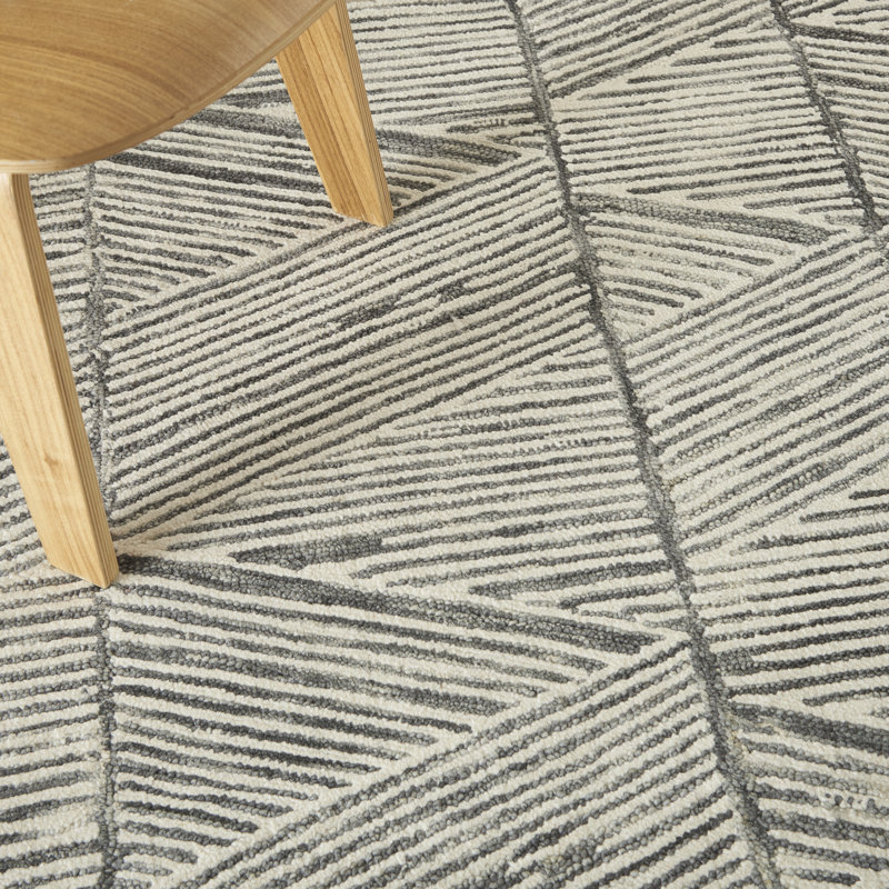 Helma Geometric Wool Hand Woven Area Rug, Rectangle 160 x 221cm